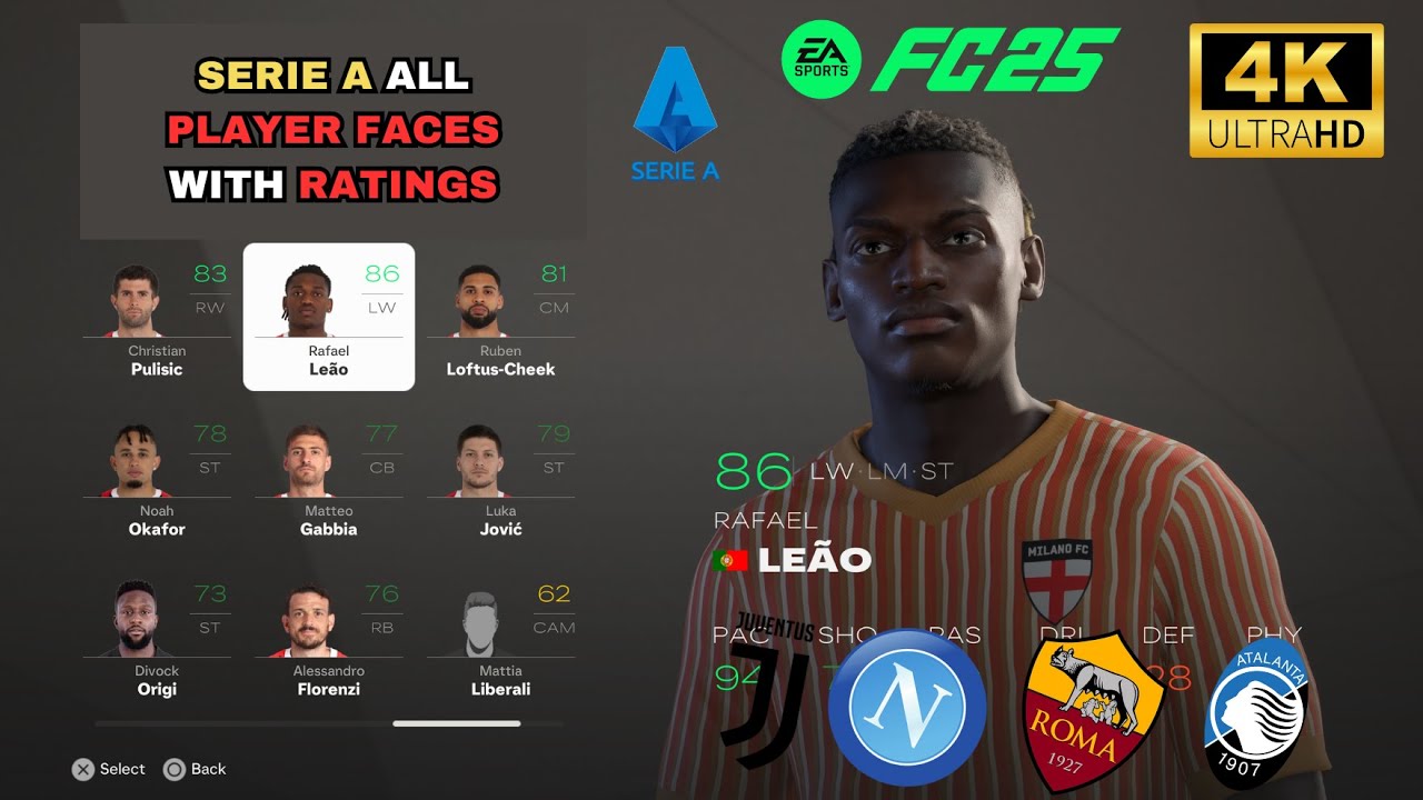 EA SPORTS FC 25 | SERIE A - ALL Player Faces & Ratings in FC 25