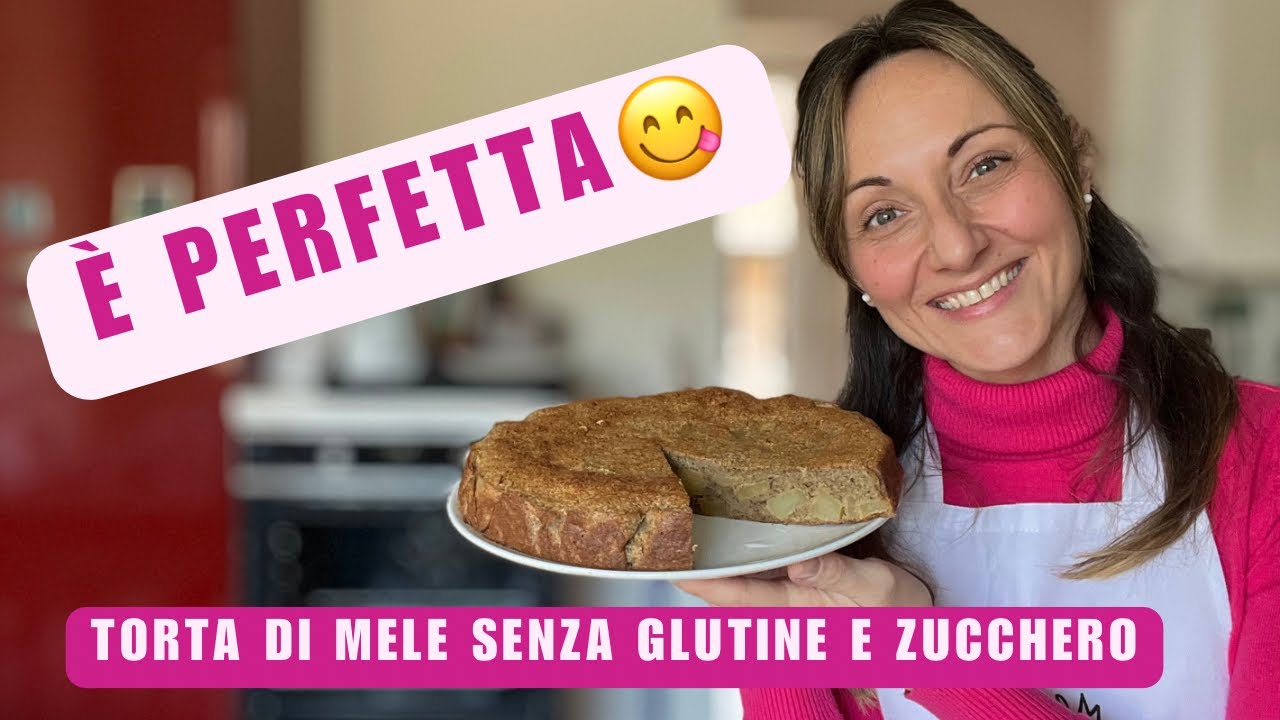 Torta di mele senza glutine e senza zucchero, soffice e umida
