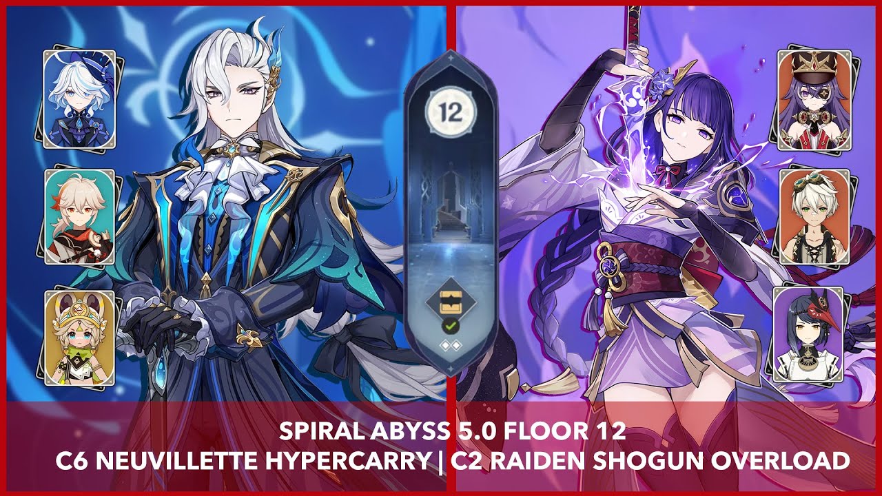 Spiral Abyss 5.0 | C6 Neuvillette Hypercarry & C2 Raiden Shogun Overload