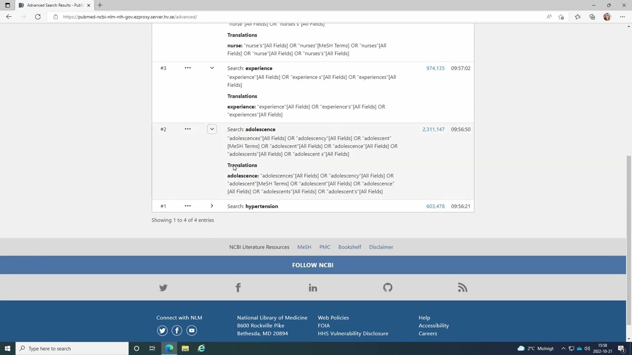 Systematisk sökning i PubMed