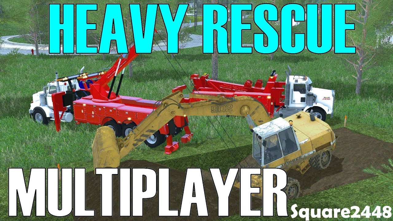 Farming Simulator 17 | Heavy Rescue | Excavator Stuck In Mud | Ferry Accident | Multiplayer