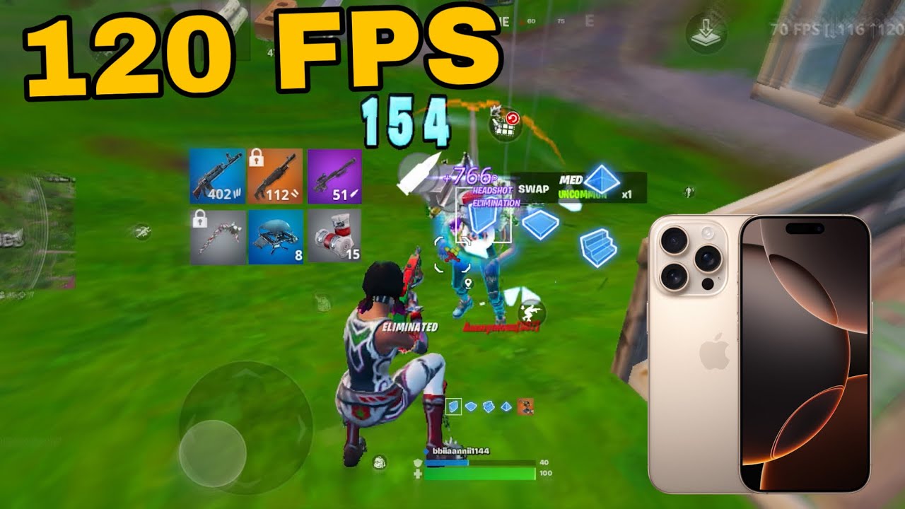 iPhone 16 Pro 120 Fps Fortnite Mobile Gameplay *Fortnite OG Chapter 1 Season 7 8 Kills Game*
