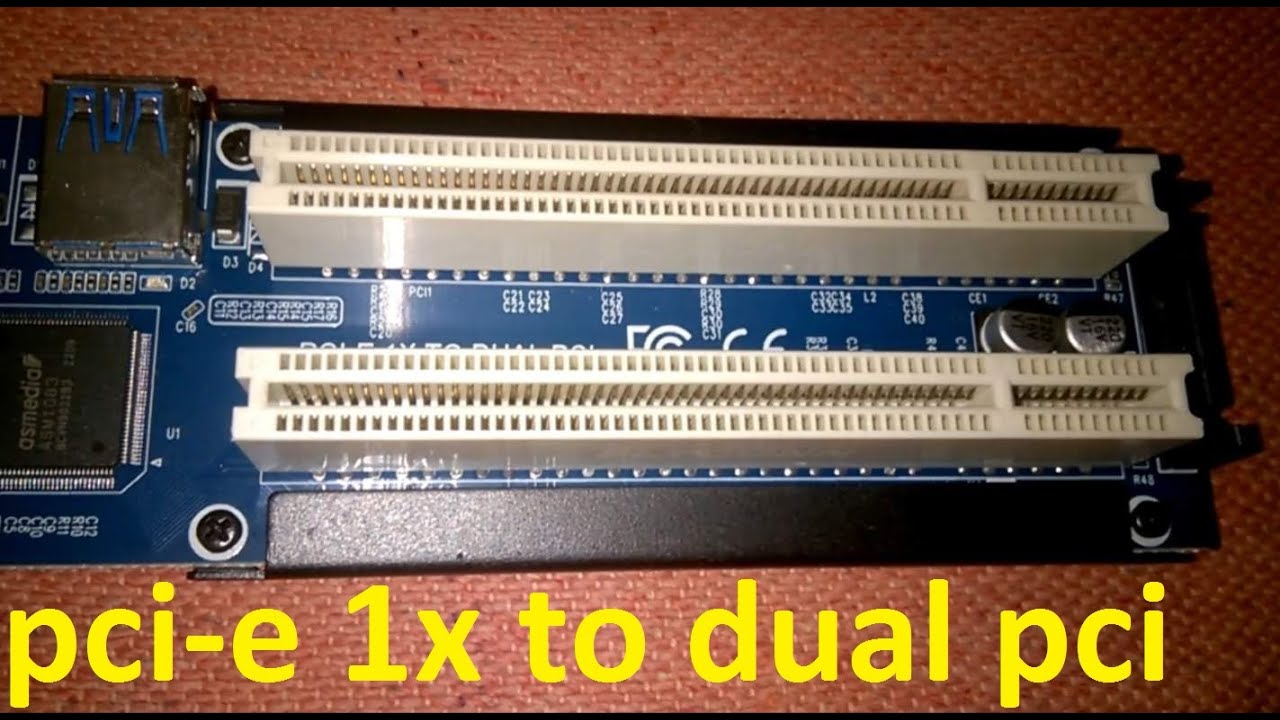 Converter PCI-E 1x to DUAL PCI, обзор и проверка. Чипы ASMEDIA ASM 1083. Вид внутри компа!