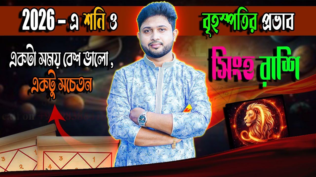 সিংহ 🦁 রাশি। Leo Sign 🦁 ♌। ২০২৬-এ কেমন থাকছে আপনার বৃহস্পতি ও শনি । জানুন।