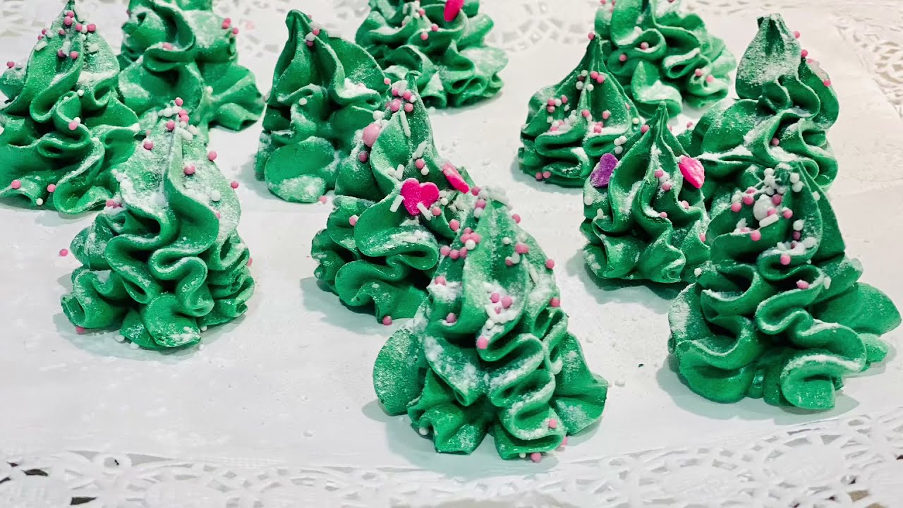 Recette des Sapins 🌲 de Noël 🎅🏼 en meringue SUPER FACILE / SEULEMENT 2 INGRÉDIENTS !!!