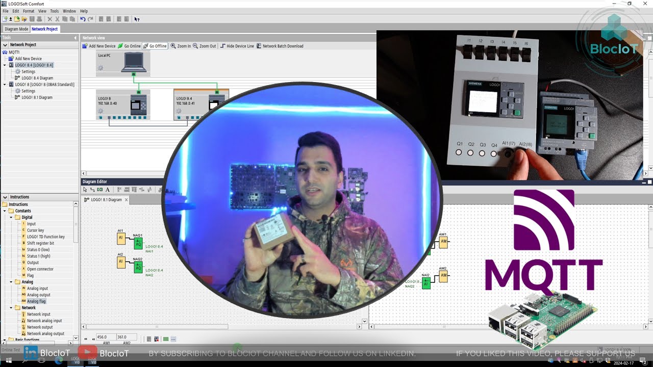 31- Siemens LOGO V8.4: распаковка и демонстрация двунаправленной связи MQTT с Raspberry Pi 5