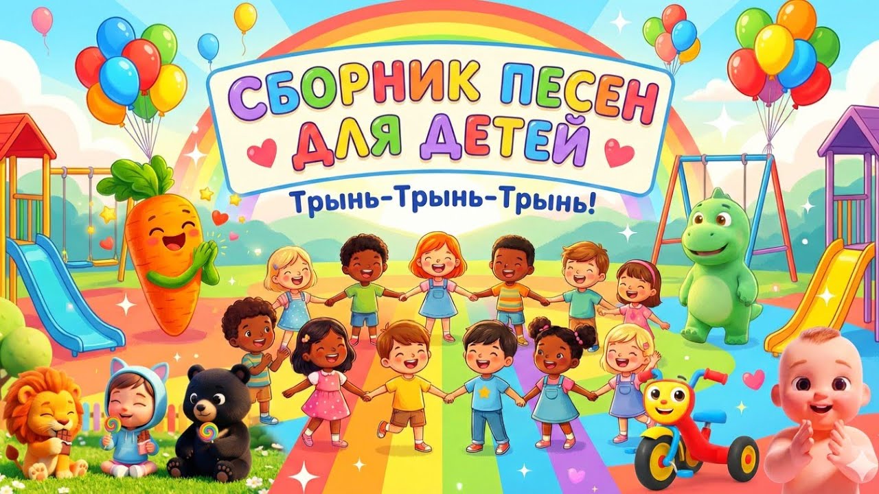 Весёлые детские песенки 🎶 | Динозавр, Дружба, Морковка | Сборник 7 минут