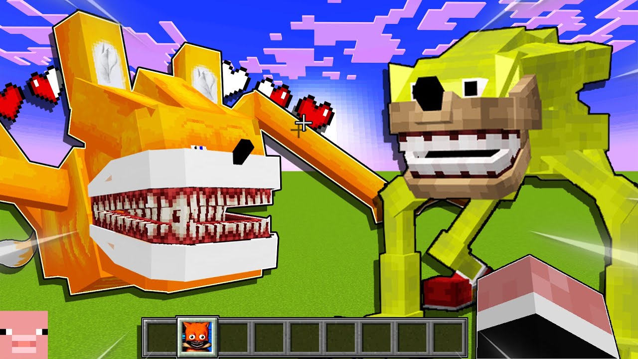 Shin TAILS vs SUPER Shin SONIC !!! New ADDON in Minecraft PE!!