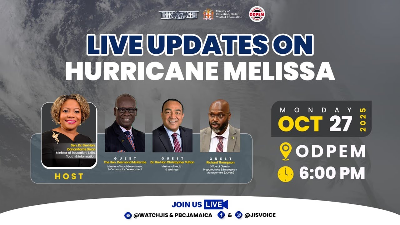 JISTV | Live Updates on Hurricane Melissa | Official Press Briefing ,October 27 2025