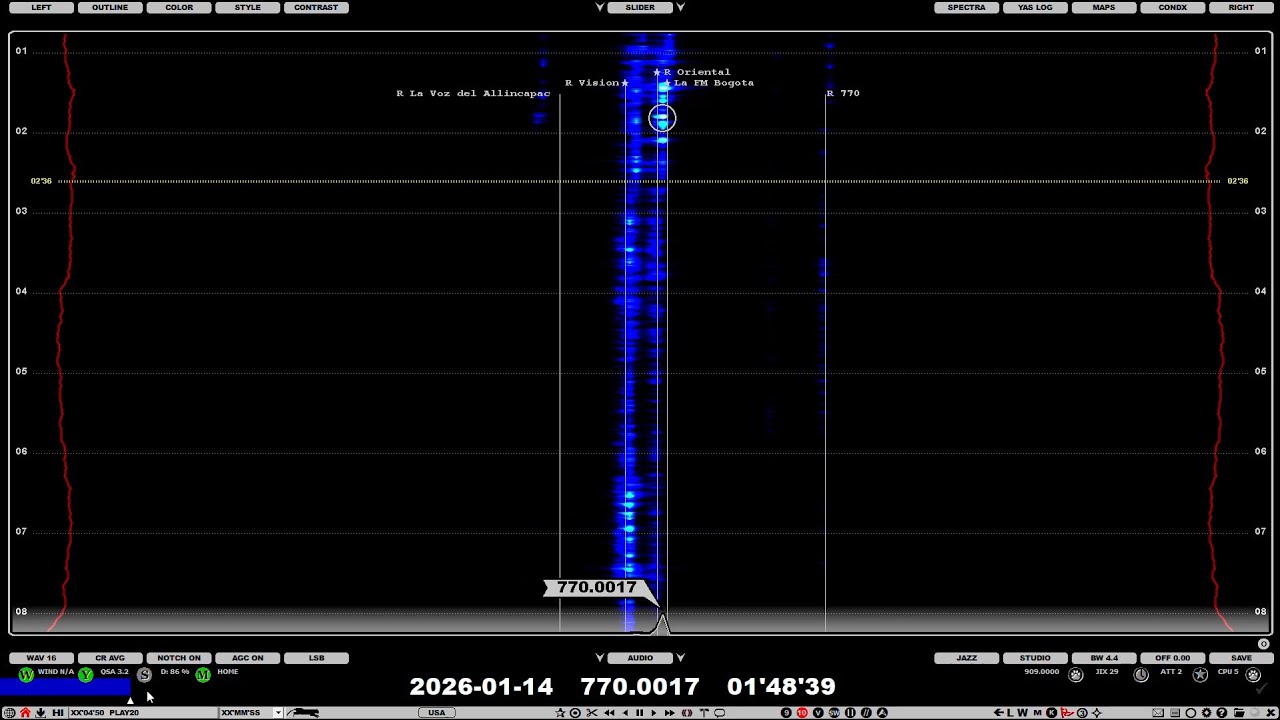 770 HJJX RCN Radio, Bogota 0148 14-01-26 (70kW 8548km)