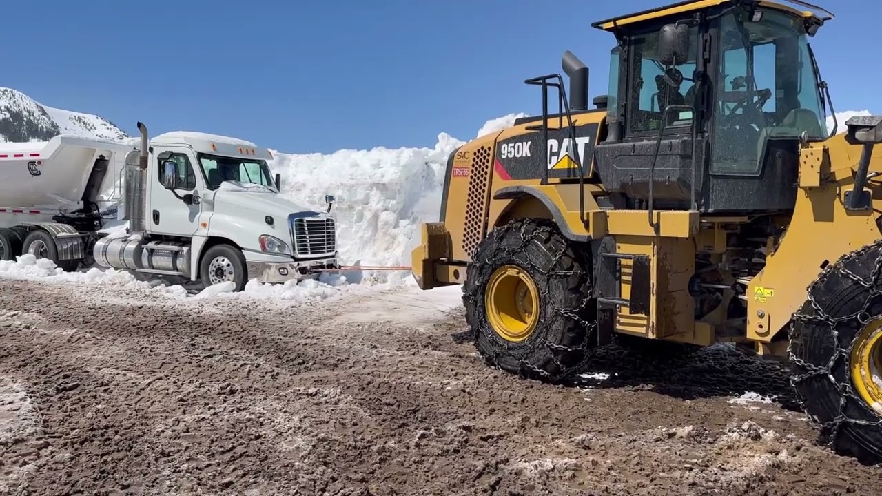 Surviving a record snowfall year Mammoth 2023… and we got the end dump out finally!