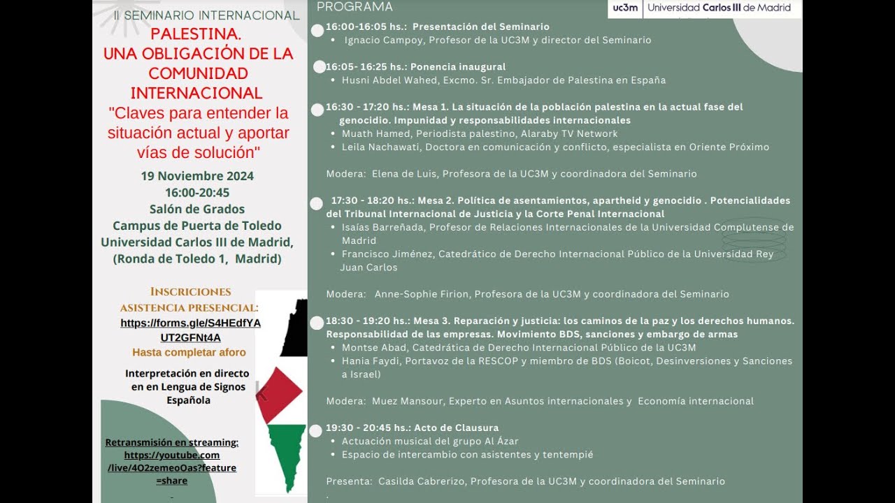 II Seminario Internacional Palestina una Obligación Internacional