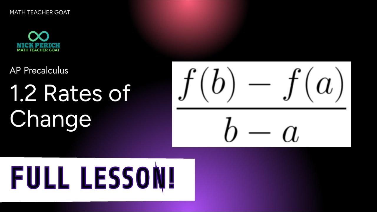 AP Precalculus 1.2: Rates of Change FULL LESSON and NOTES