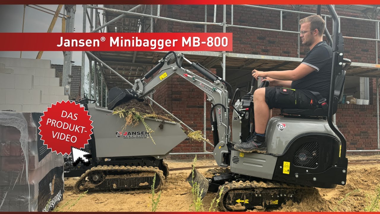 DER NEUE JANSEN® MB-800 MINIBAGGER – KOMPAKT, KRAFTVOLL & VIELSEITIG!