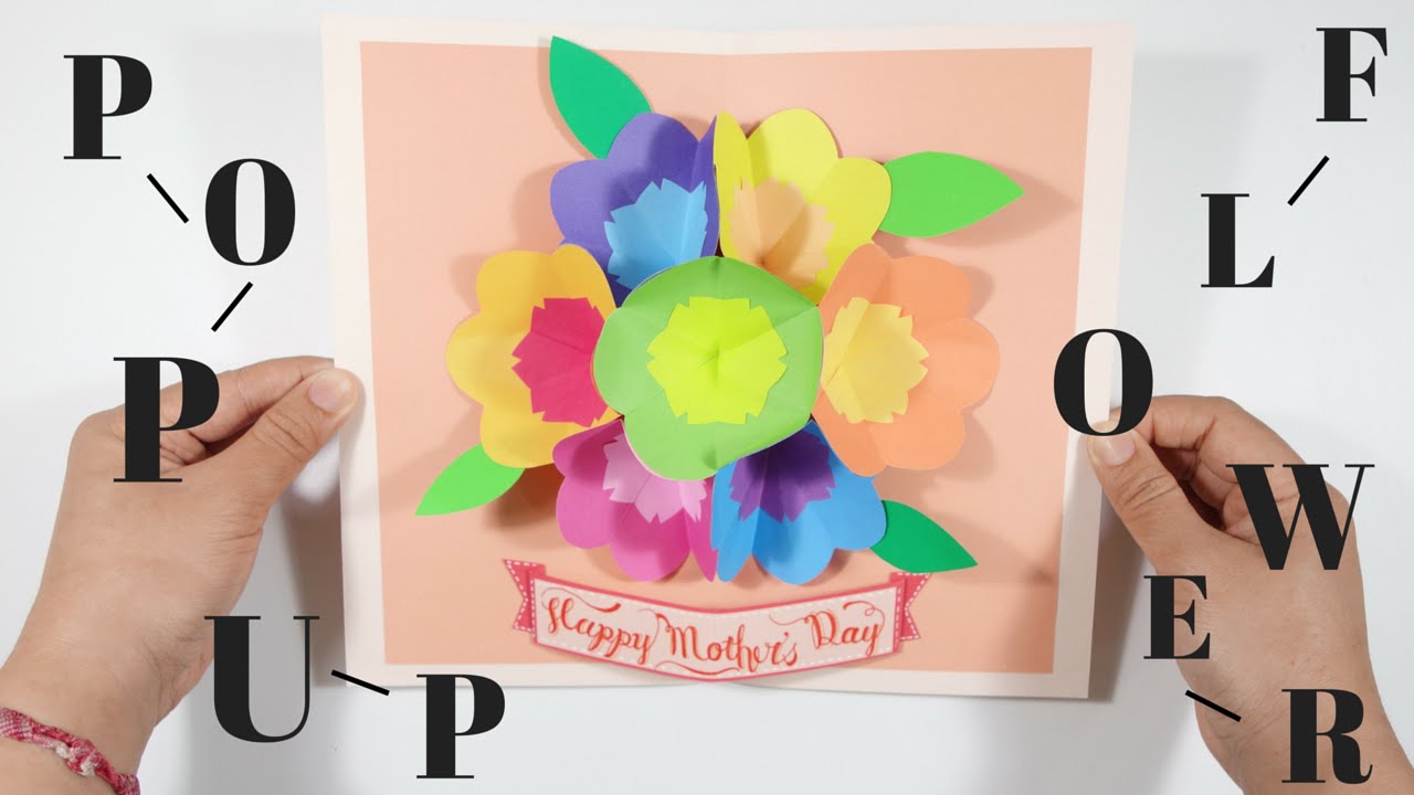 母親節卡片: 用色紙做立體彈跳花花卡片/ Pop-up flower card tutorial | 安妮，手作吧！