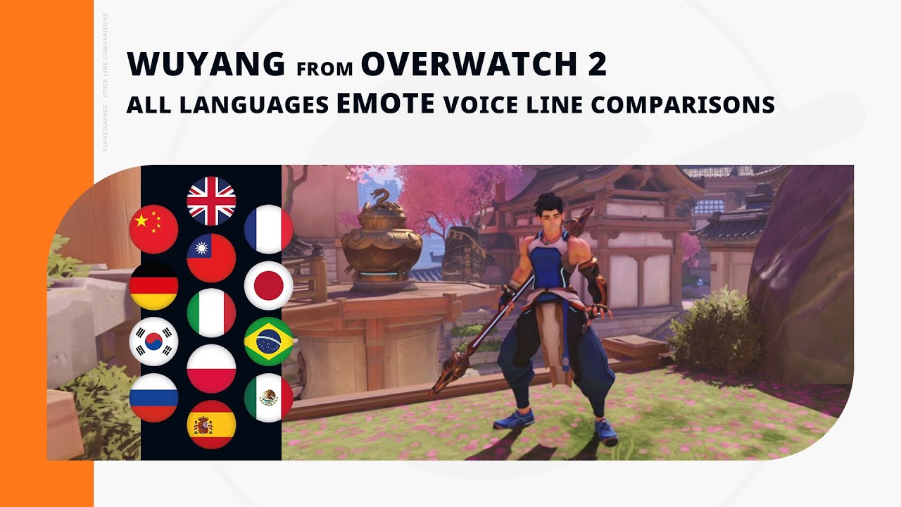 Wuyang - All Languages Emote Voice Line Comparisons
