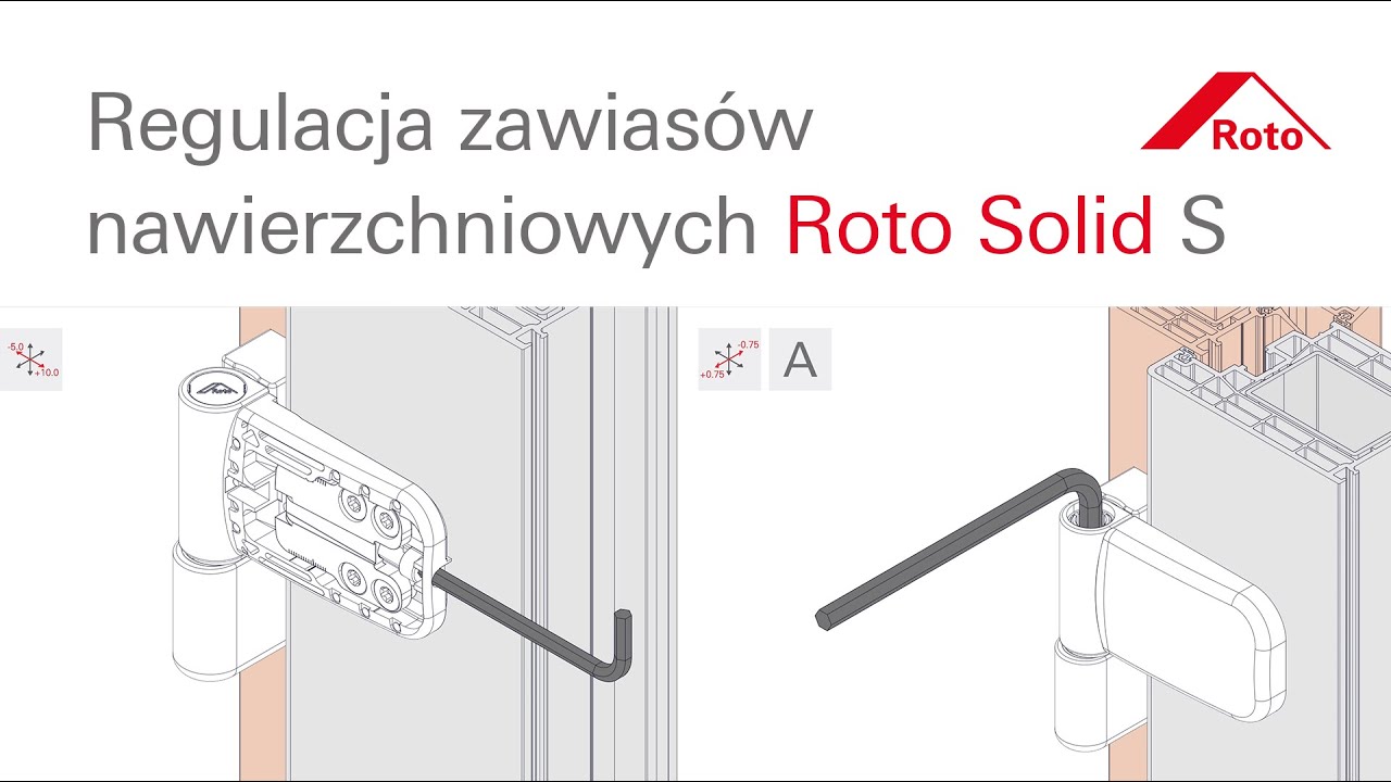 Roto Solid S  | 89 NN | 105 NN: Regulacja zawiasów nawierzchniowych do drzwi wejściowych