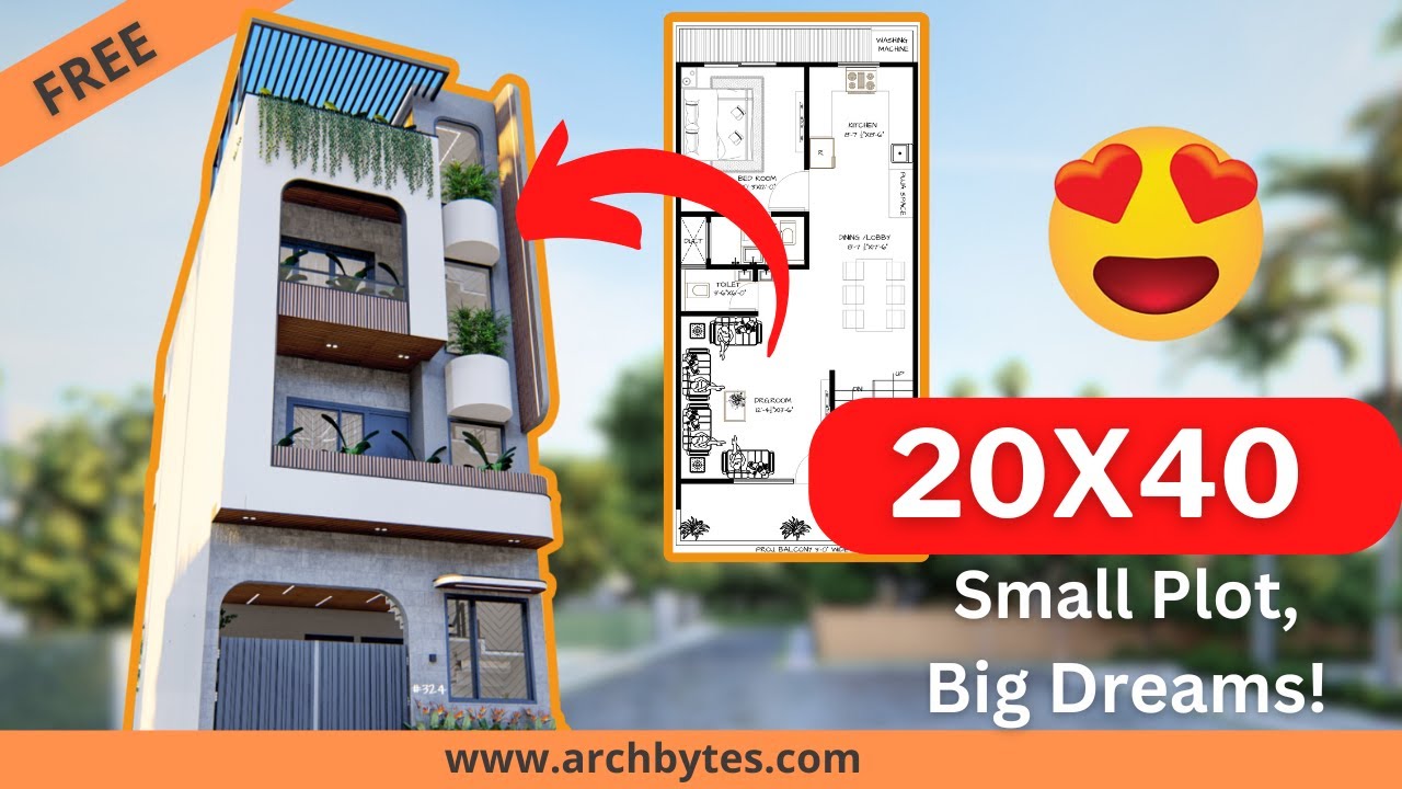 20x40 House Design 3D | Rental + Owner Layout | Detailed Cost Estimate Inside| 89 gaj| Archbytes