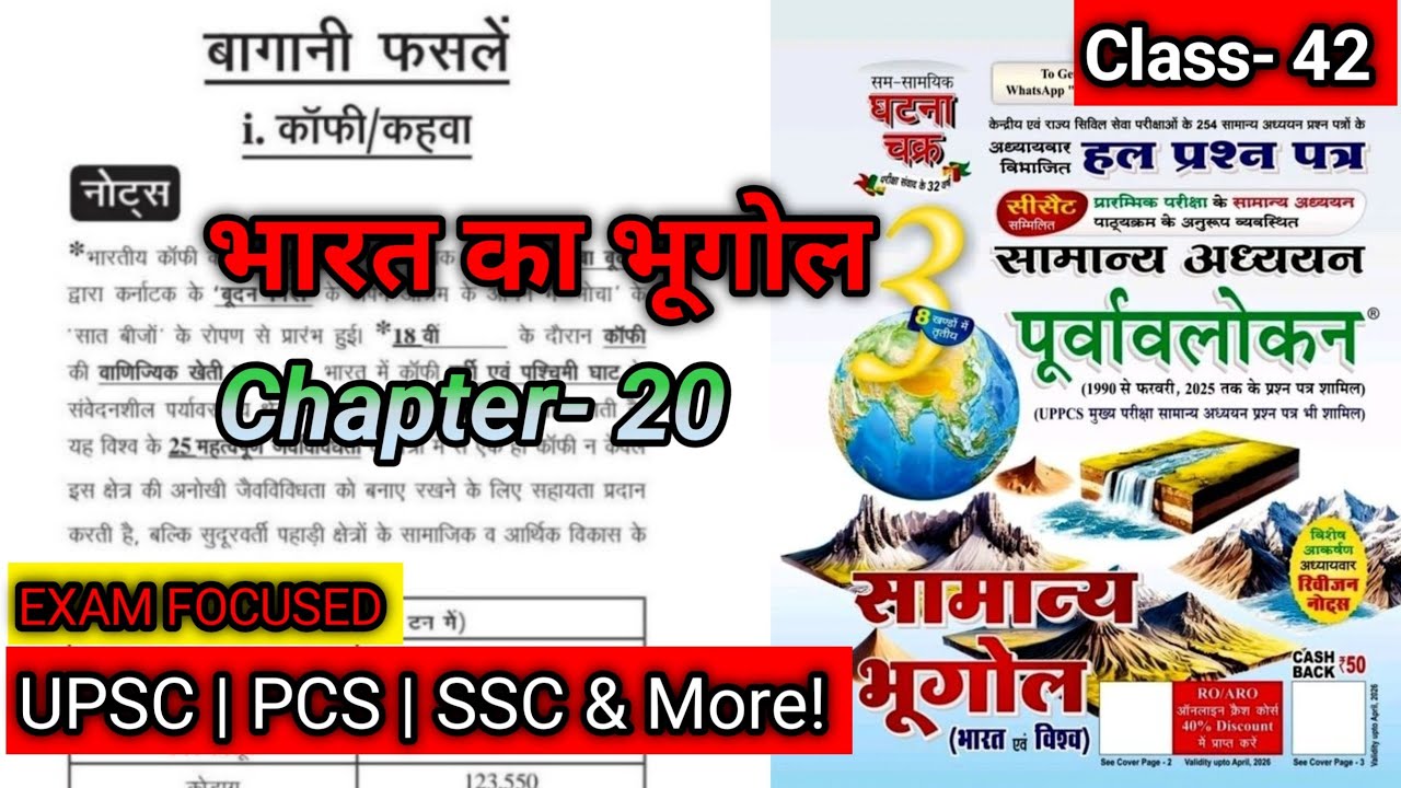 अध्याय 20: बागानी फसलें | Plantation Crops | भारत का भूगोल | घटना चक्र पूर्वावलोकन #studywithdrg