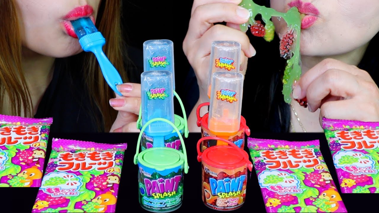 PAINT SPLASH SOUR POWDER CANDY POPS + GRAPE VINE GUMMY CANDY | Kim&Liz Too