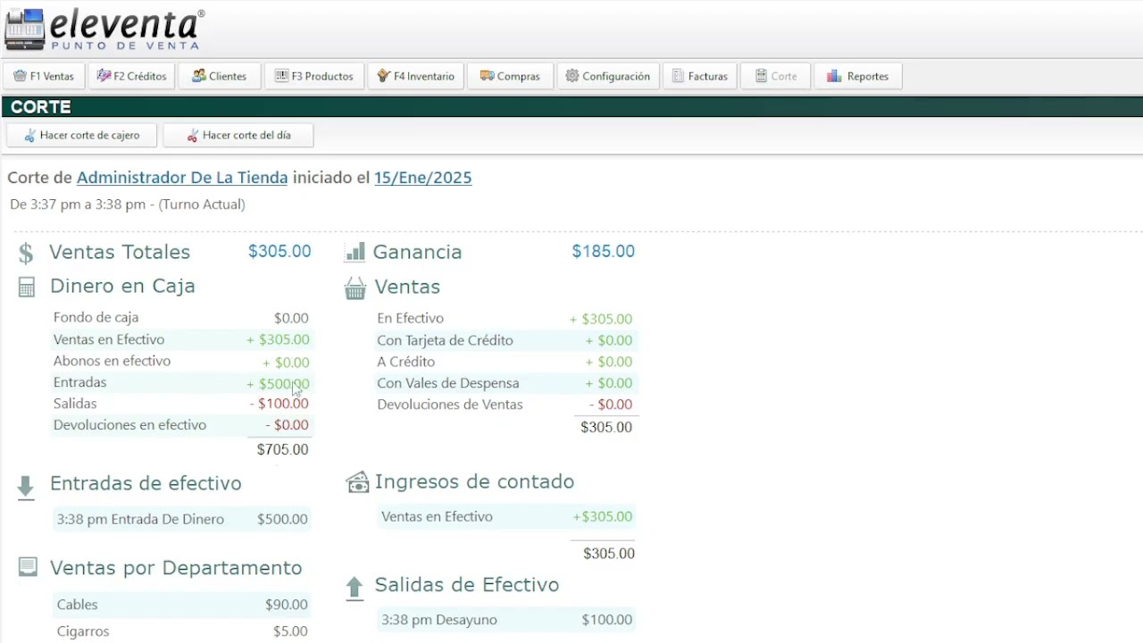 Como hacer el corte de caja en eleventa