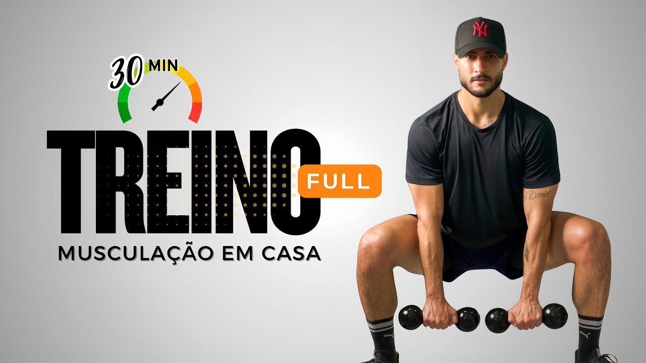 Treino COMBINADO com halteres - FULLBODY + SUPERIORES (30min)