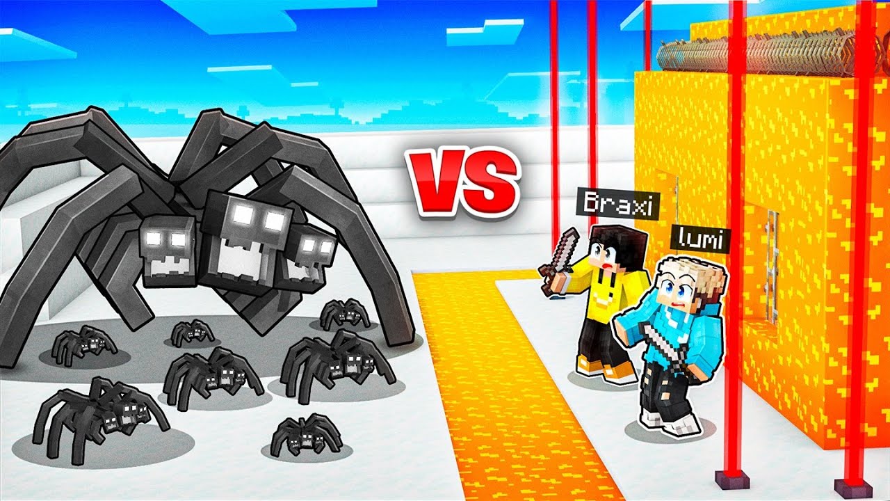 1000 MONSTER SPINNEN vs SICHERSTES LAVA HAUS in Minecraft!