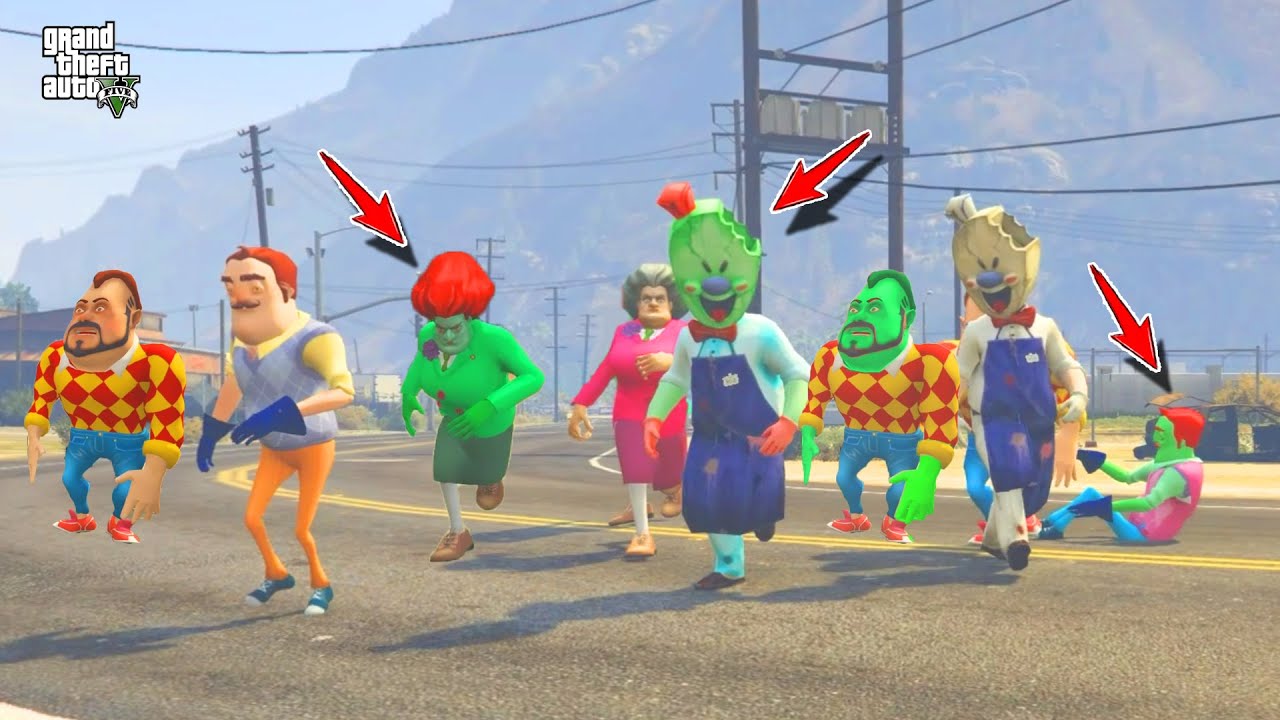 ÇAKMA ZOMBİ KÖTÜLER ORTALIĞI DAĞITTI 😱 GTA 5 Hello Neighbor - Scary Teacher Dark Riddle