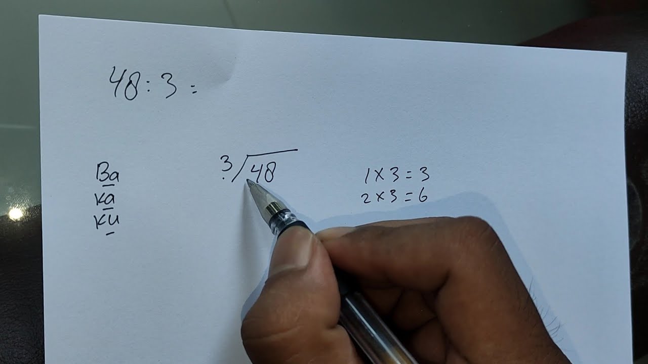 cara pembagian bersusun mudah dipahami porogapit 48 : 3