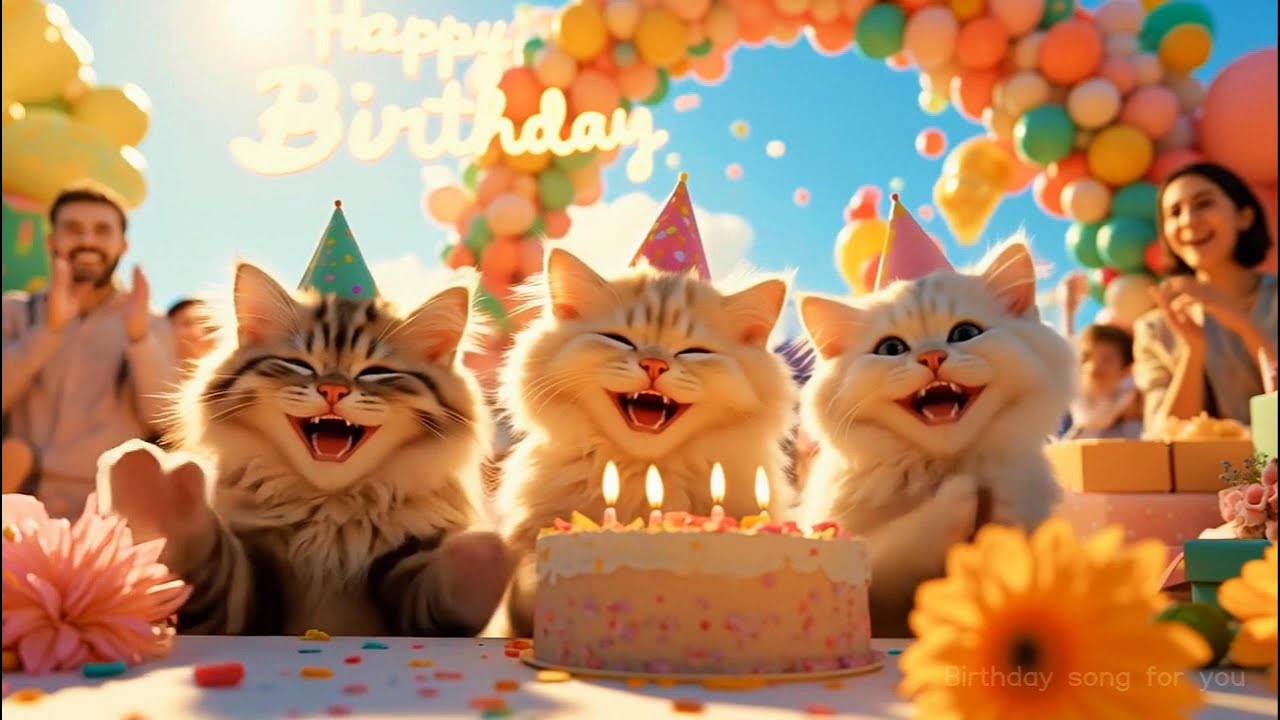 🎂 Cute Cats Singing Happy Birthday song 🐱🎶 | Outdoor Live Party Version (고양이 생일축하송 야외공연)
