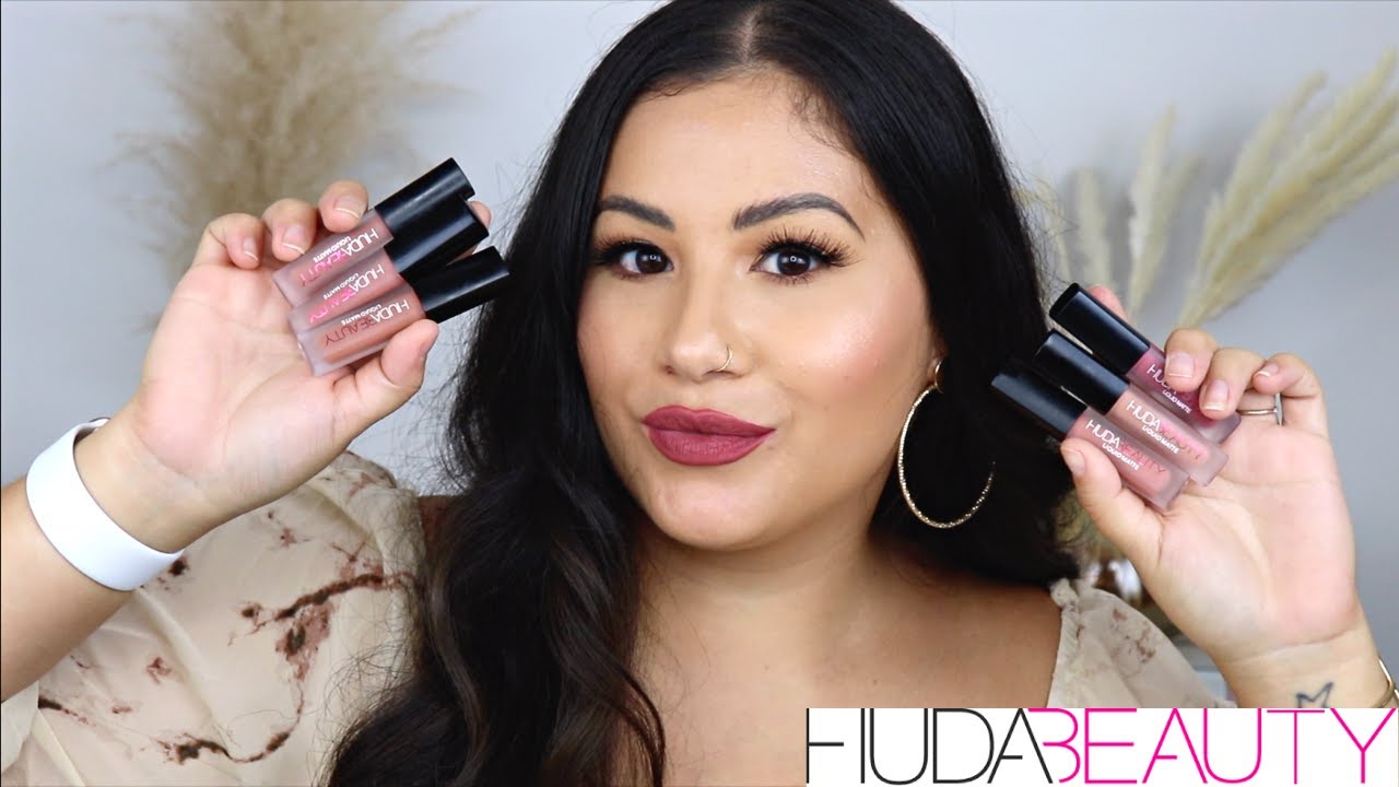 HUDA BEAUTY MATTE LIQUID LIPSTICK SWATCHES + GIVEAWAY | BIKINI BABE, SUGAR MAMA, GIRLFRIEND + MORE