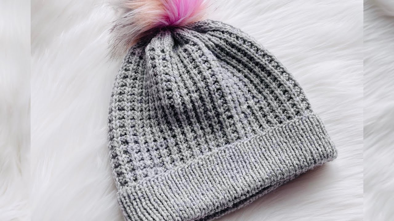 EASY Knit Hat for kids 10 yrs + Teens, Adult Men and Women Knitting Pattern | The Skyline Hat