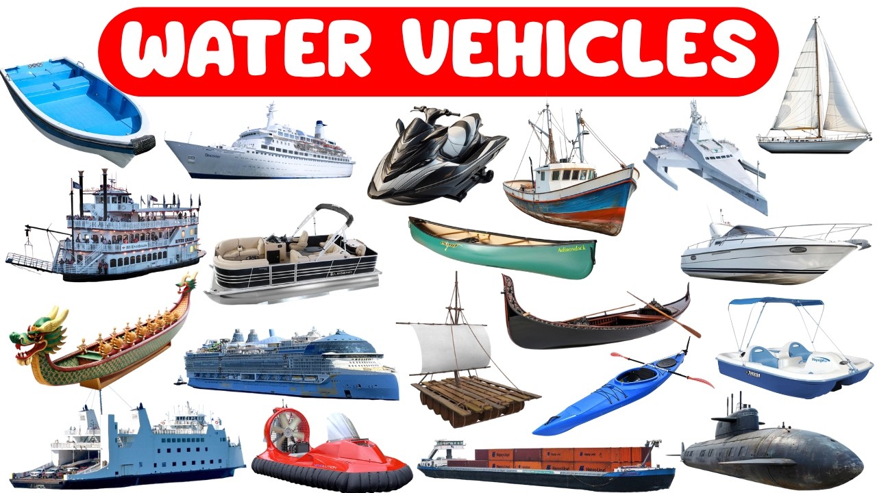 Water Vehicles Names for Kids | Fun Learning for Toddlers & Preschoolers |  Boats and Ships for Kids
