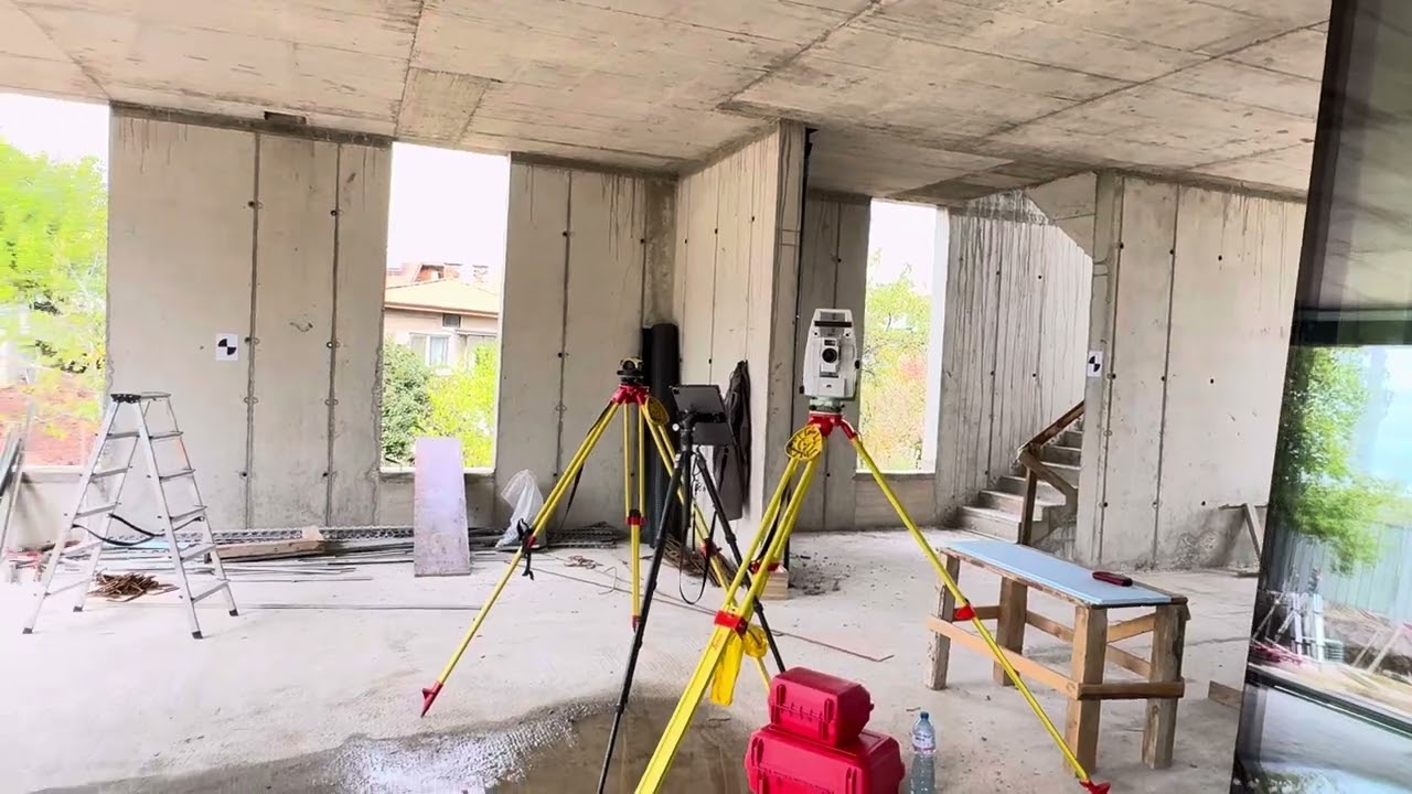 Позициониране, трасиране на прозорци REYNAERS MasterPatio с помощта на тотална станция Leica TS16i