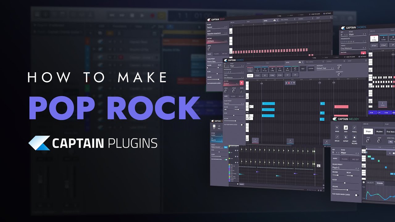 How to make Pop Rock with Captain Plugins - Chords, Melody, Bass, Drums Plugin Generator (Tutorial)