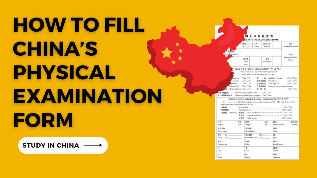 Foreigner Physical Examination Form for China - How to Fill it