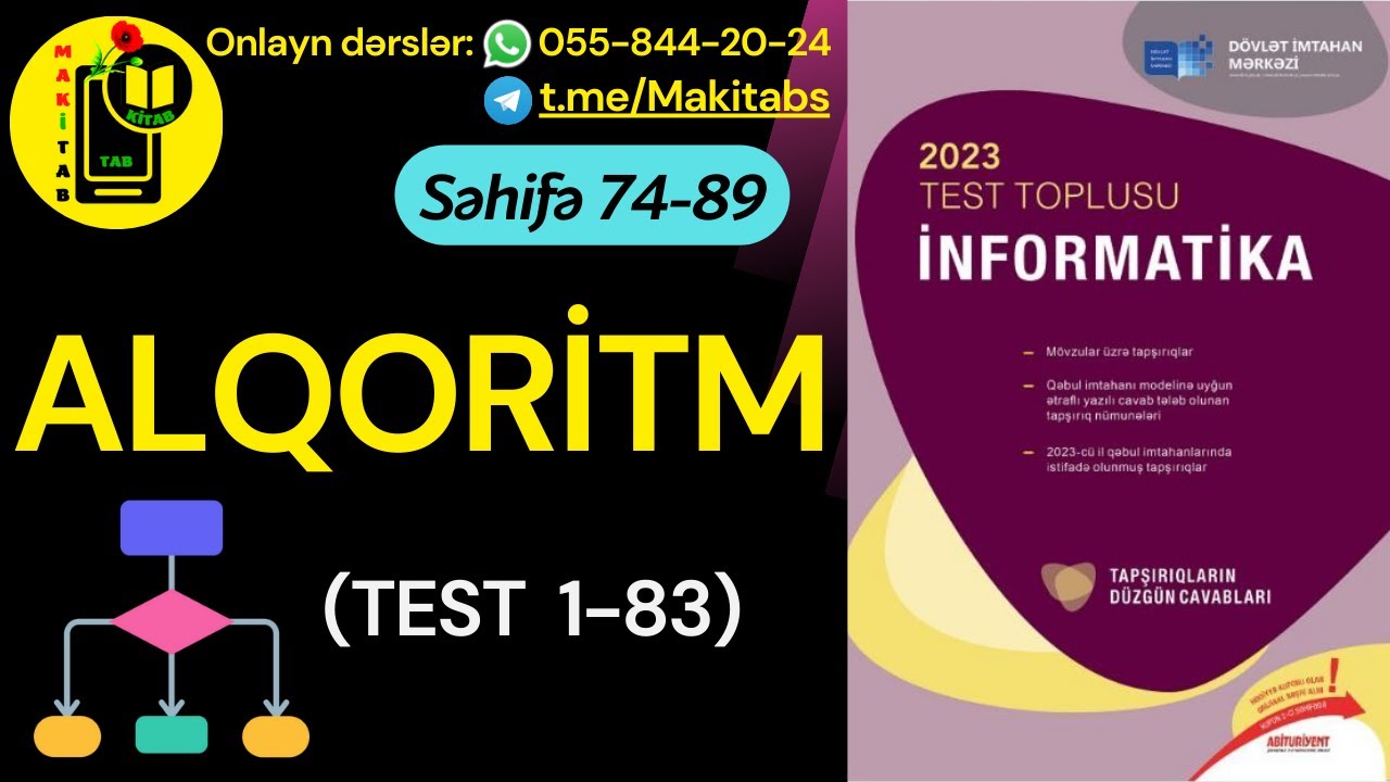 DİM TEST TOPLUSU 2023 İNFORMATİKA | ALQORİTM | Test 1-83