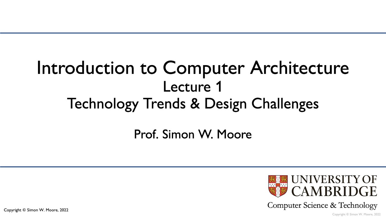 Lecture 01: Technology Trends & Design Challenges
