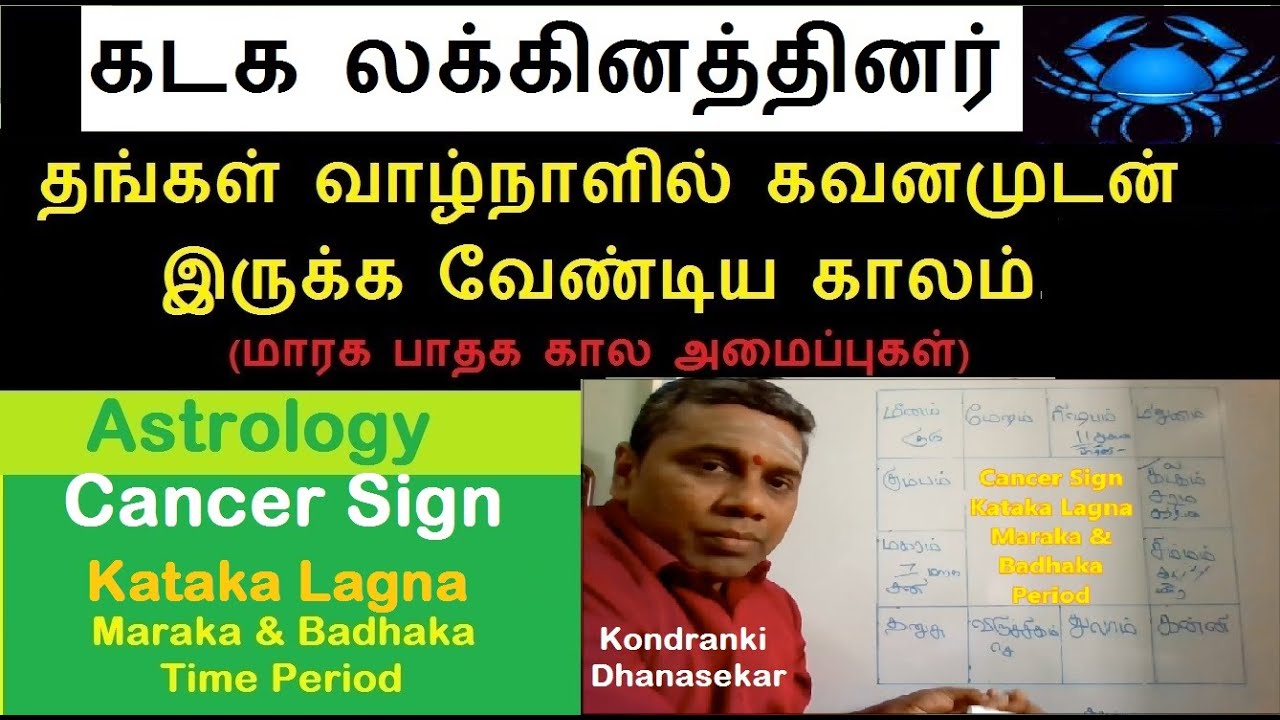 கடக லக்கினத்தினர் வாழ்நாளில் கவனமுடன் இருக்கவேண்டிய காலம் | Cancer Lagna | Awareness Period in Tamil