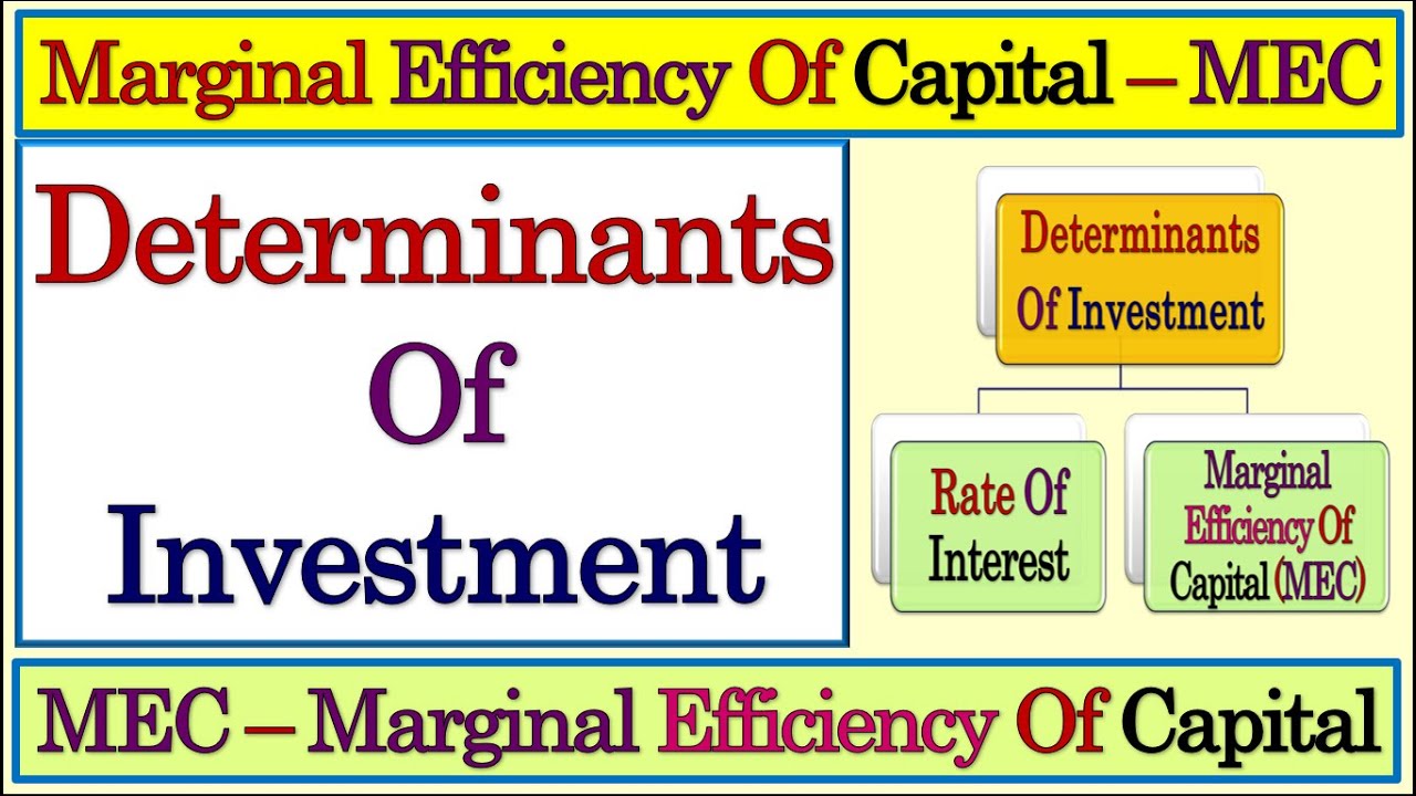 Determinants Of Investment | Marginal Efficiency Of Capital | MEC | Investment | Investment Function