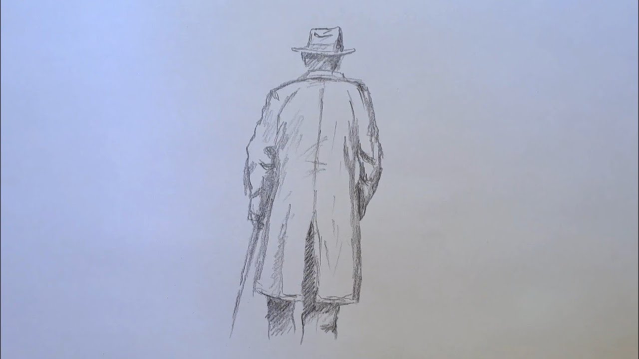 Cómo dibujar una persona con abrigo largo | dibujo fácil | tutorial de dibujo sencillo