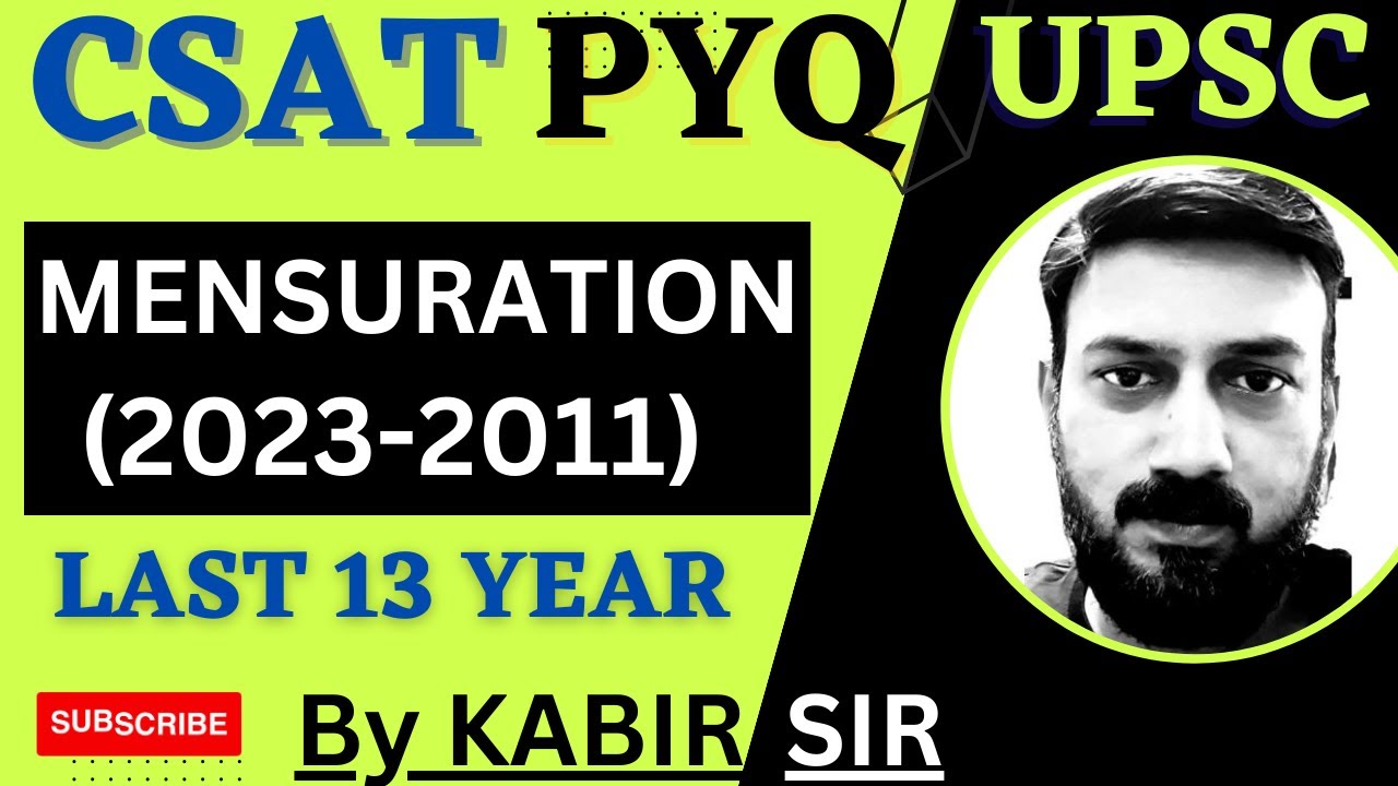 CSAT Mensuration, PYQ Topic wise Geometry Solved paper, UPSC IAS Prelims