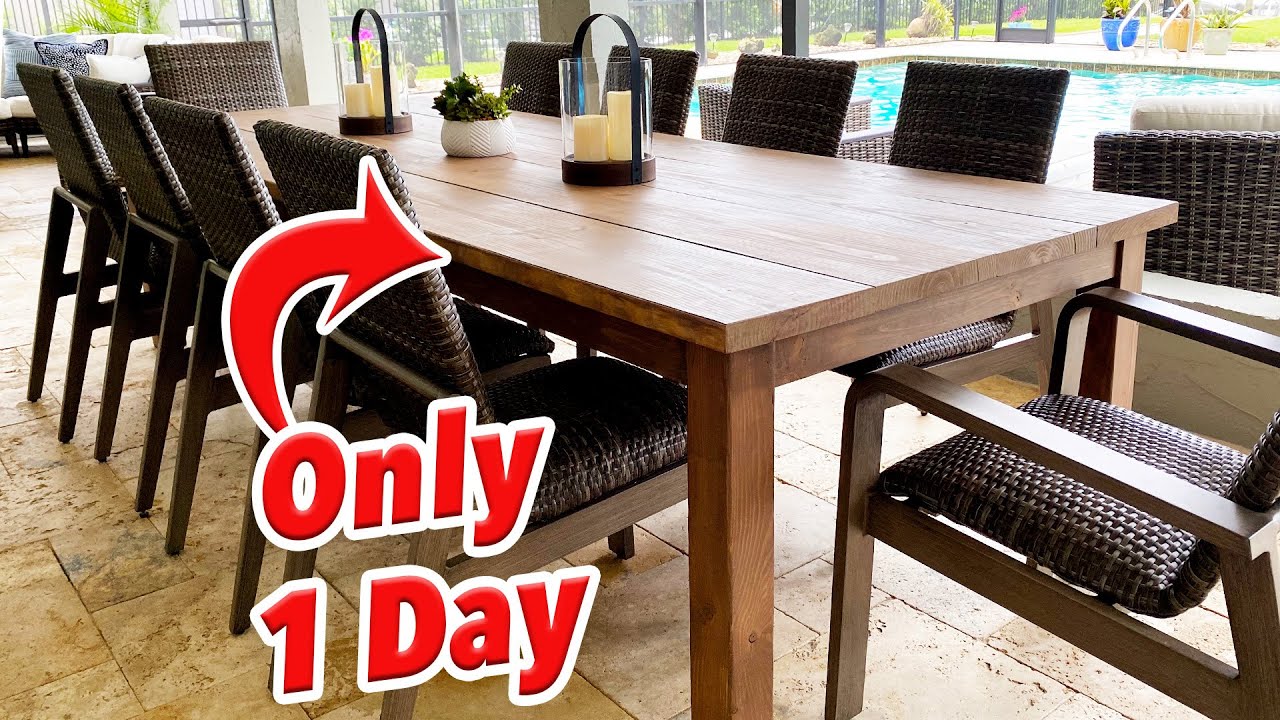 We Built an Easy Outdoor Table that Seats 10!