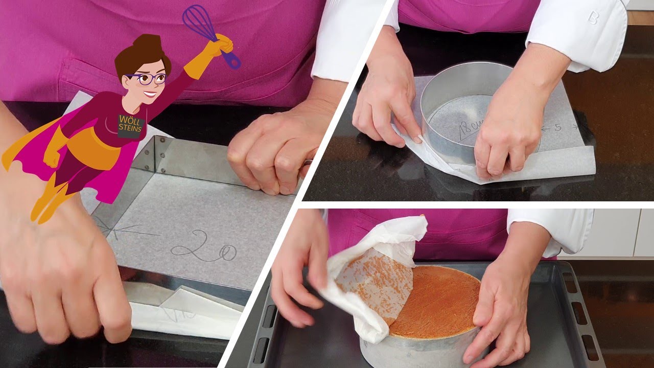 Backring einschlagen mit Backpapier / Backring einschlagen / Backrahmen einschlagen