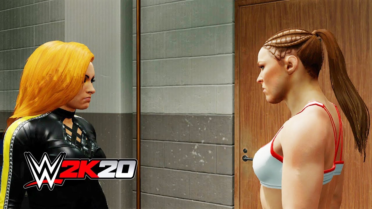WWE 2K20 - Becky Lynch Vs Ronda Rousey - BACKSTAGE BRAWL!