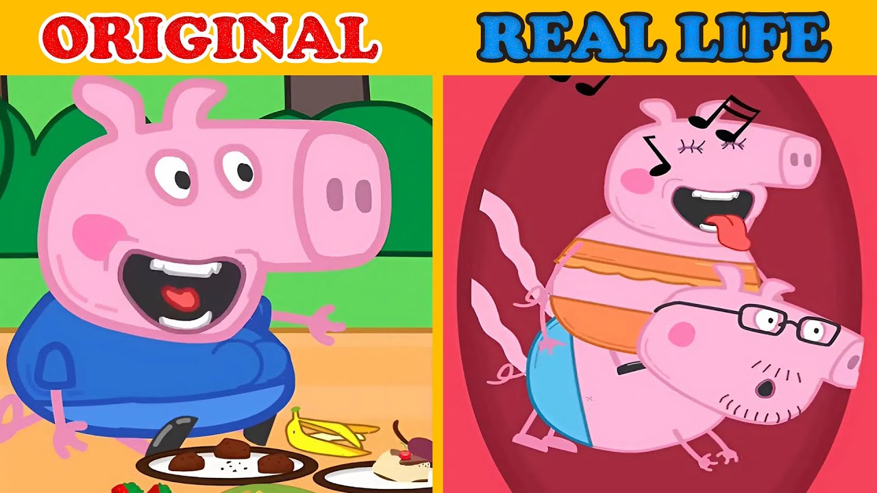 George Pig Stomach Moved !!! - Peppa Pig Original vs Real life | Peppa Pig Animation