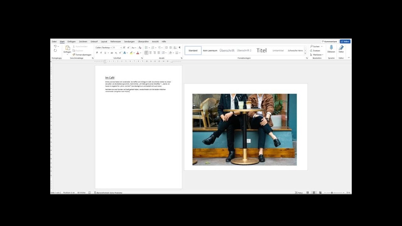 Grundlagen in Word, Umgang mit der Tastatur