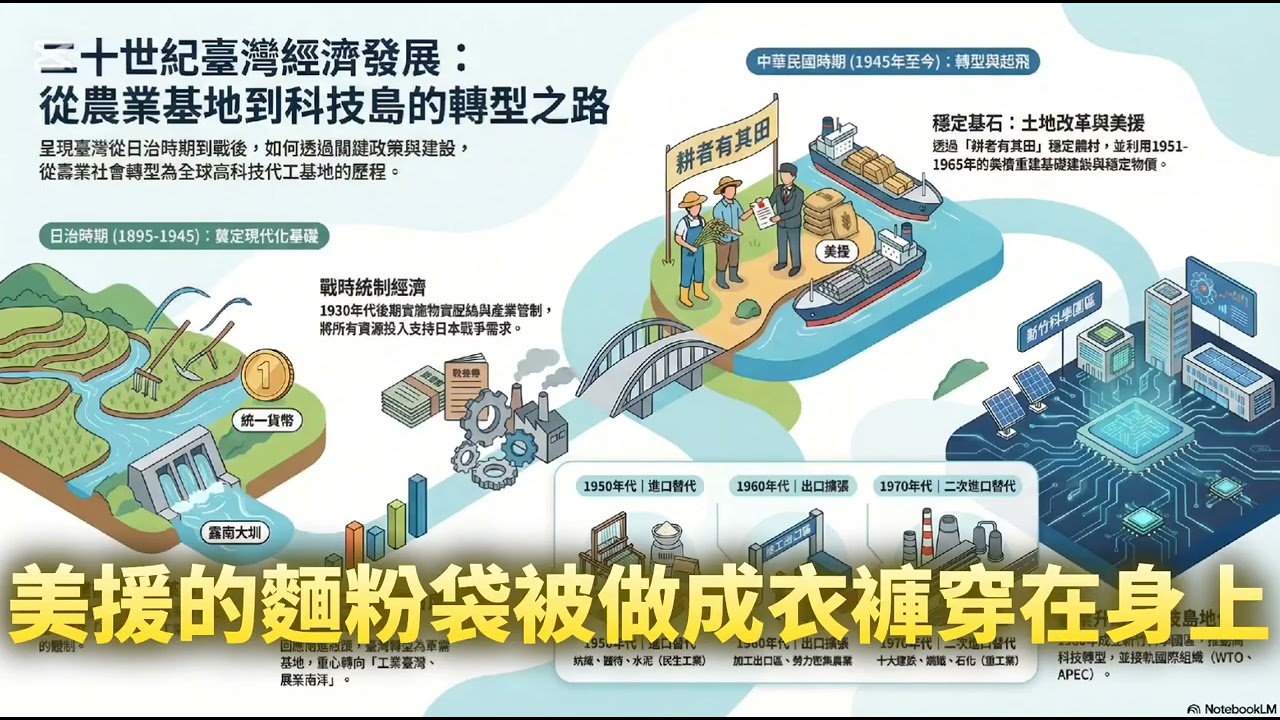 【高一歷史】段考必備！四分鐘複習臺灣二十世紀經濟發展與轉型 🏭
