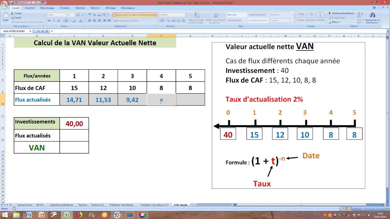 Calcul de la VAN