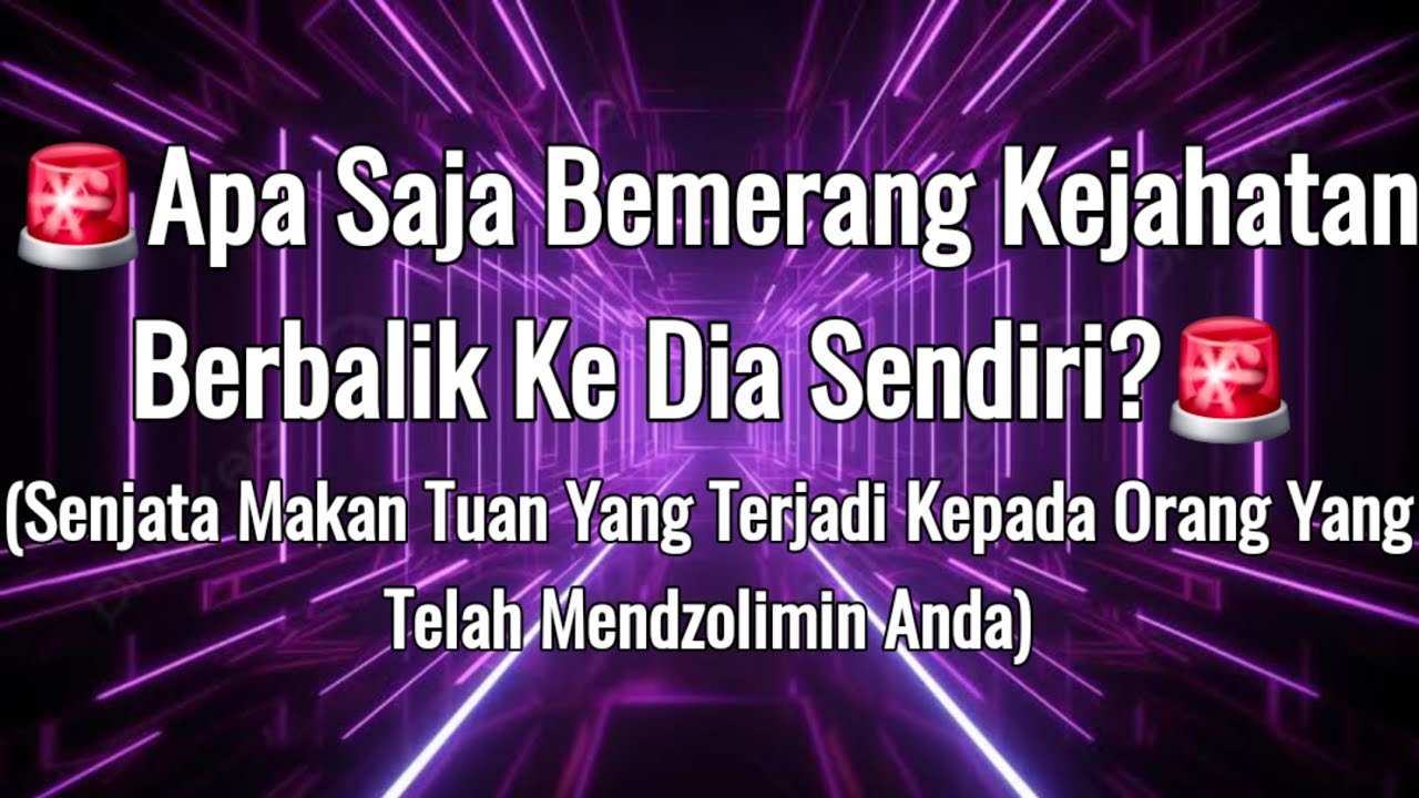 Portal Energi (Kasus Dominan), 🚨BUMERANG KEJAHATAN BERBALIK KE DIA SNDRI?🚨 (TIMELESS & GENDERLESS)